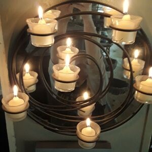 Partylite Spiral Mirrored Sconce Tealight Candle Holder Wall Decor